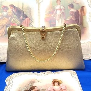 Vintage Gold Clutch with Chain